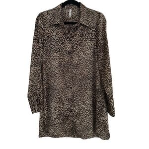 Zara trf Collection Leopard Blouse Size Medium Tall